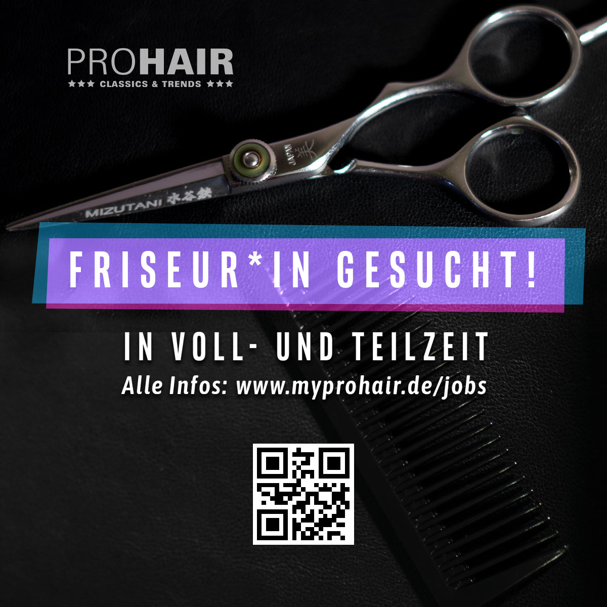Stellenanzeige Friseurin gesucht – in Voll- und Teilzeit bei PROHAIR